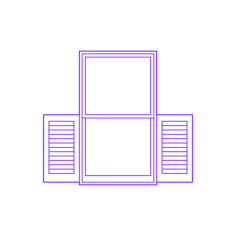 Buildings Window Shutters Cafe Sticker Svg Vector, Free Vectors File
